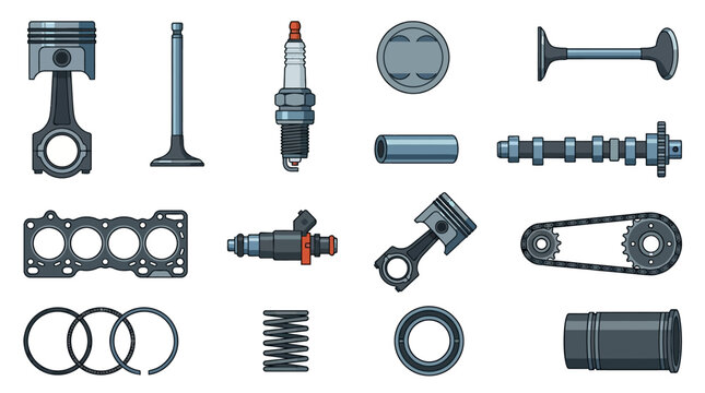 Assorted Engine Machine Parts.