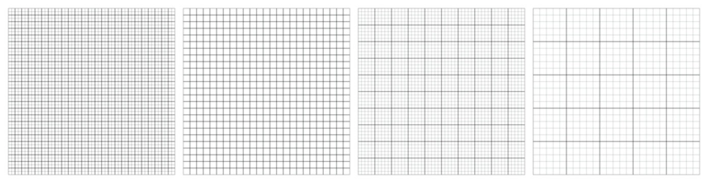 Set gray grid variations collection different scales perspective lines minimal backgrounds neutral templates geometry abstract layout engineering design surface pattern bundle high resolution