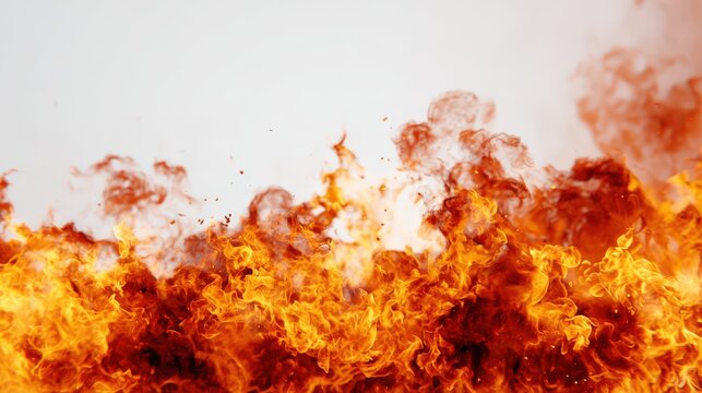 Fiery explosion with bright orange and yellow flames