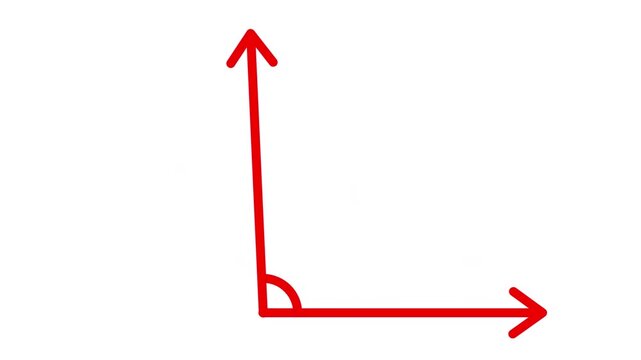 Geometric representation of a right angle, showcasing perpendicular lines forming a 90-degree angle, essential in mathematics and geometry