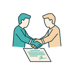 Obraz premium Business handshake agreement illustration