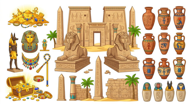Ancient Egyptian Artifacts and Architecture Collection.
