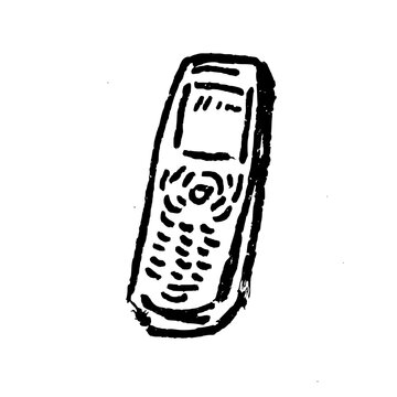 illustration of a retro mobile phone