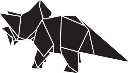 Geometric Origami Triceratops Dinosaur Icon - A Modern Vector Representation © impastudio