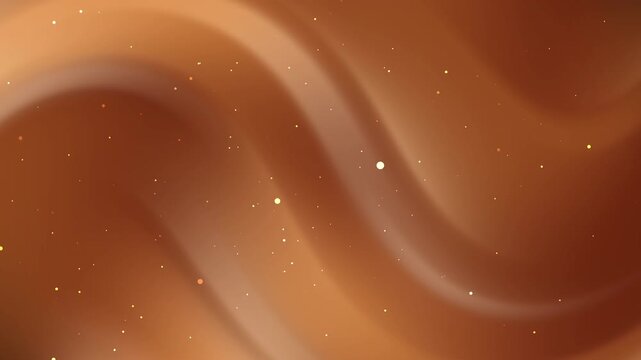 Smooth caramel and chocolate gradient waves with glowing golden particles, perfect for food-themed, luxury brown, and warm aesthetic video backgrounds.