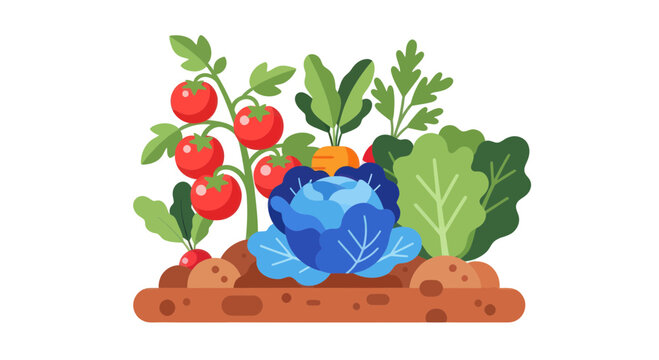 Vibrant Vegetable Garden Illustration