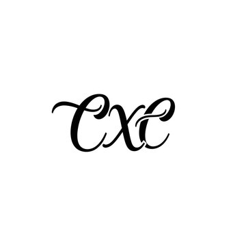 Elegant Handwritten "CXC" Logo, Calligraphy Monogram, Script Font, Black Ink