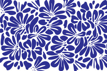 Obraz premium Abstract illustration of a seamless floral pattern. Organic floral background in vintage style. Decorative texture for the spring season, patterned print.