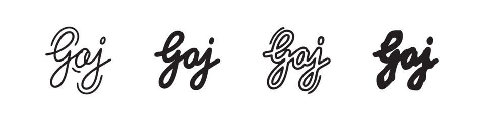 Gaj Handwritten Text Icons Set in Script Style © liubomir118809
