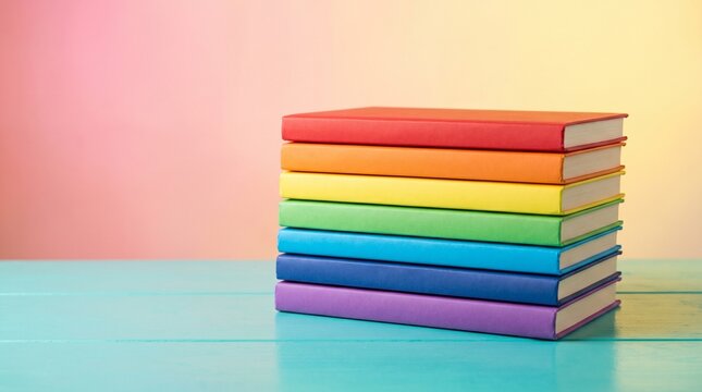Rainbow Pride Flag in LGBTinclusive book clubs, pride month LGBTQIA theme