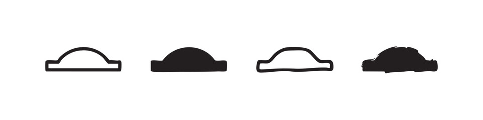 Dome Icon Variations: Outline, Silhouette, Minimalist, and Textured © liubomir118809