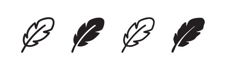 Feather Icon Set, Soft and Lightweight Quill Vector Symbols © liubomir118809