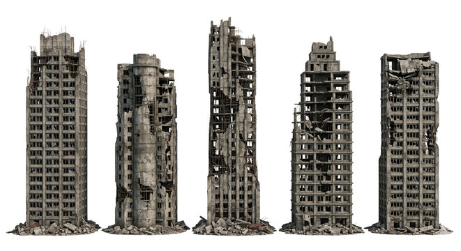 Ruined Skyscraper Buildings Collection