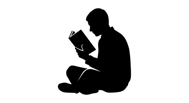 Student silhouette sits peacefully while reading an open book to emphasize the pursuit of knowledge and academic growth.