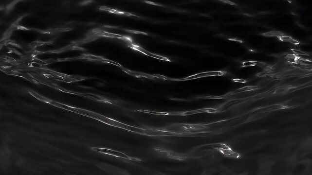 Abstract animation full frame wave saturation black glossy surface fluid texture with dark ripple motion, dynamic light reflection, smooth liquid texture and moody minimal abstract fluid wave surface