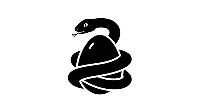Snake coiling around an egg serves as a symbolic representation of protection, life cycles, or potential growth.