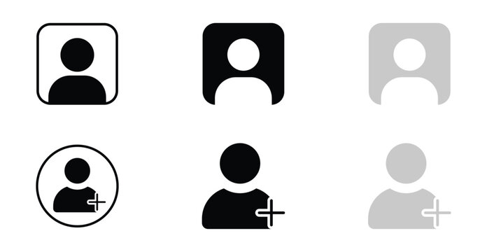 User icon. User profile icon vector. Add a new user icon. profile symbol, flat person sign icon. vector illustration