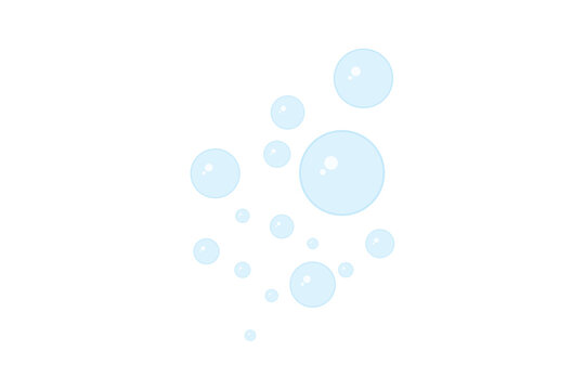 Blue bubbles illustration on transparent background