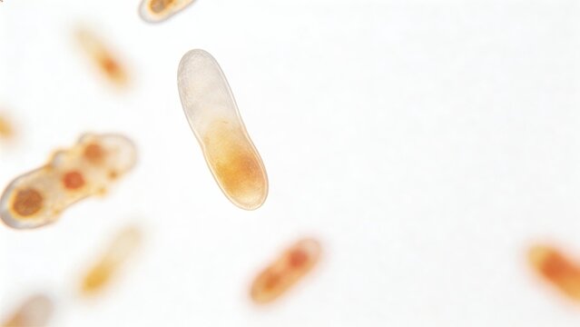 Microscopic bacteria floating in white background scientific medical research laboratory concept biology infection microscopic view bacteria microorganism cell laboratory science