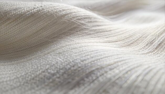 Hyper realistic fabric textile surface detail wave texture soft fiber focus gentle light minimal calm abstract background with closeup fabric surface detail wave texture soft fiber pattern and hyper