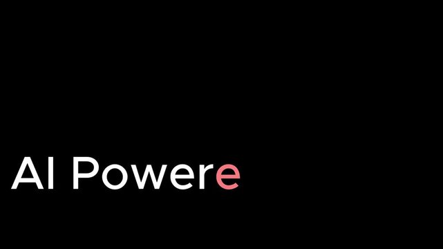 Minimal futuristic typography animation with bold white text &ldquo;AI Powered Future&rdquo; on black background, cinematic tech branding style, smooth glow effect, modern artificial intelligence intro, sleek mot