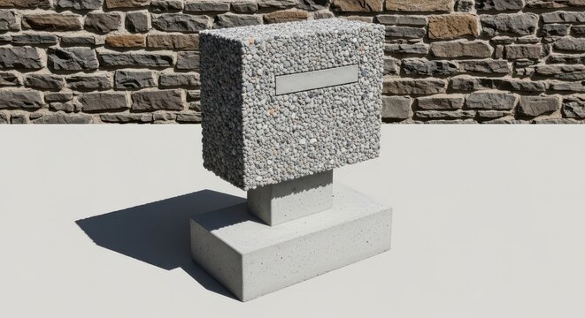 Modern Speckled Concrete Mailbox with Stone Aggregate Texture