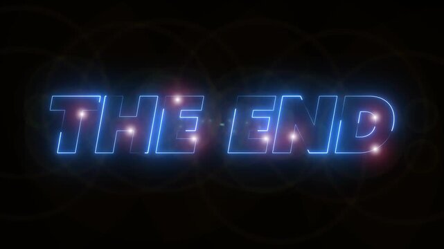 The End Neon Light Text Animation