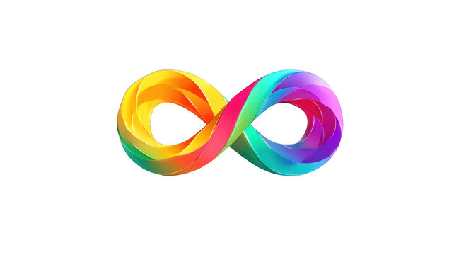 Rainbow infinity symbol with equality concept