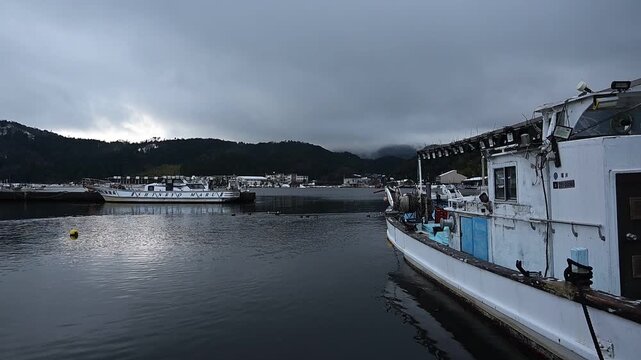 雪の残る冬の久々子湖 （福井県三方郡美浜町, 2026年2月）
