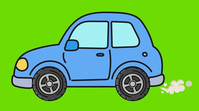 green car on a white background