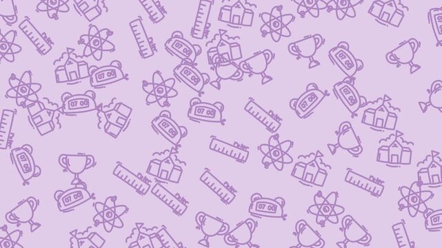 Repeating pattern of various schoolrelated items perfect for educational designs, stationery products, website backgrounds, and classroom decorations.