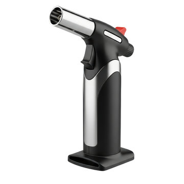 Culinary butane blowtorch for cooking with transparent backdrop