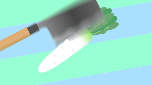 大根が落下するトランジションセット
