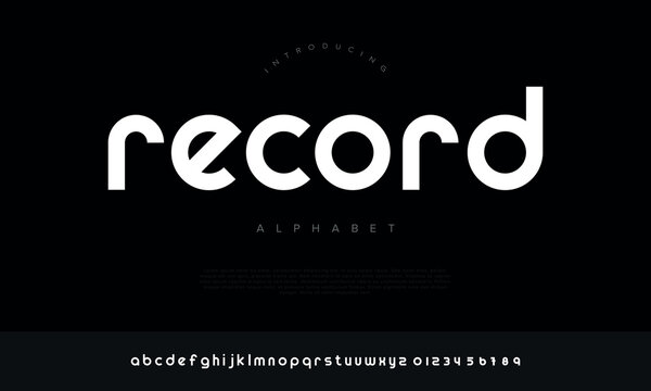RECORD Minimalist Round Sans Serif Alphabet Font for Modern Branding and Music Production Design