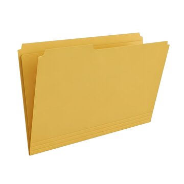 A stack of three yellow manila folders with visible tabs and edges.