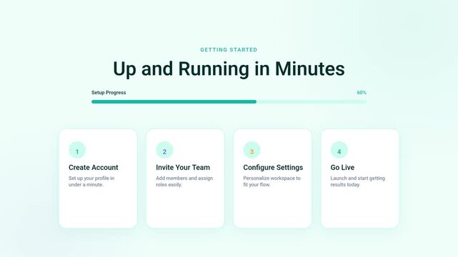 SaaS Onboarding Steps UI Motion Animation