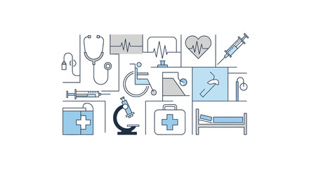 Fototapeta premium Medical Healthcare Symbols Icons Set.