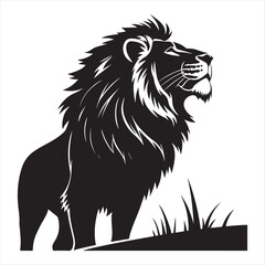 Fototapeta premium majestic lion vector silhouette clip art abstract logo concept illustration 