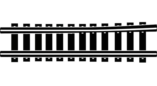 Railway tracks with metal sleepers.