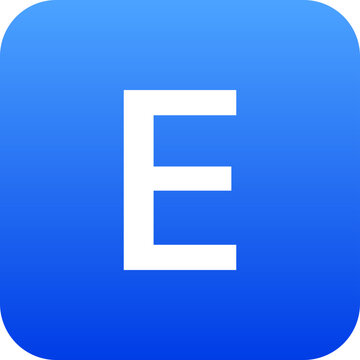 Professional blue explicit content rating badge for media and music apps