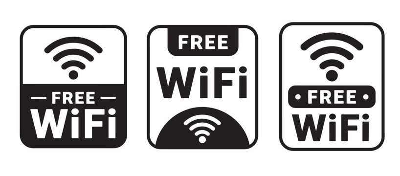 Free WiFi Wireless Internet Flat Vector Icons Collection