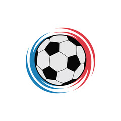 Fototapeta premium Global Soccer Tournament 2026, Dynamic Swirl Around Football Icon, Modern Abstract Colors, Sports Poster Designs For Events, Promotions, Social Media.