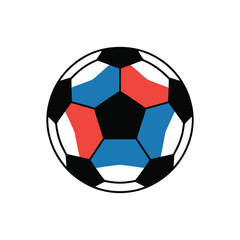 Obraz premium World Cup 2026 Poster, Classic Soccer Ball With Red Blue Panels, Modern Clean Style, Sports Designs For Advertising, Social Media