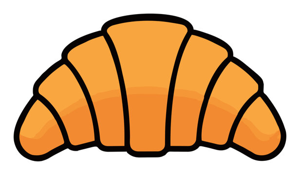 Butter croissant pastry vector illustration. Generative AI