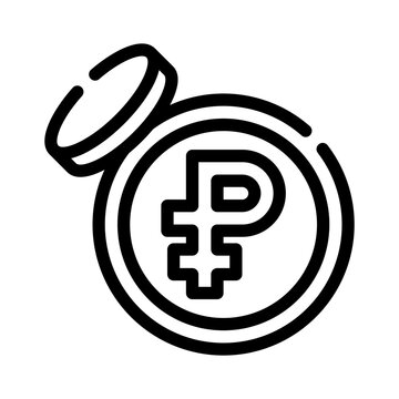 ruble line icon