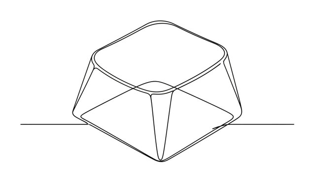 A clean, minimalist, line drawing of a single computer keycap on a white background