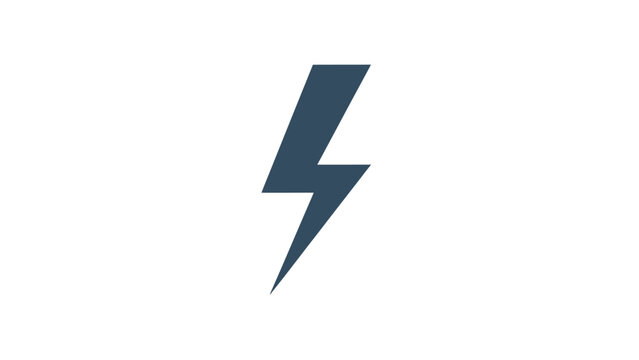 Dark blue lightning bolt symbol on a white background