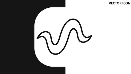 Fototapeta premium Black and white graphic with wavy line