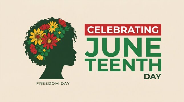 Colorful juneteenth freedom day celebration poster