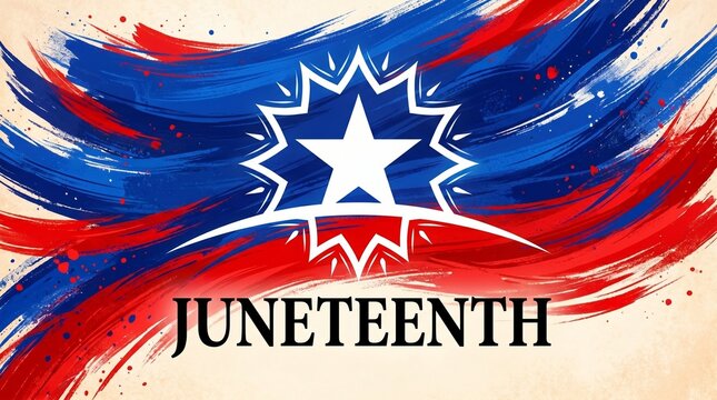Juneteenth celebration with flag and text